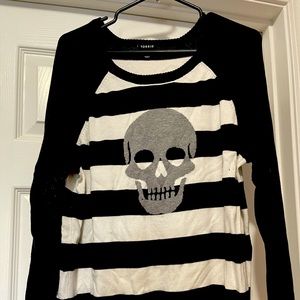 Black and white striped skull torrid sweater size 1